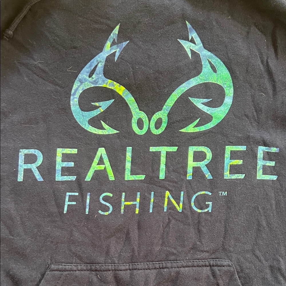 🔥4/$10 Realtree Fishing Dark Blue Hoodie - Picture 2 of 3
